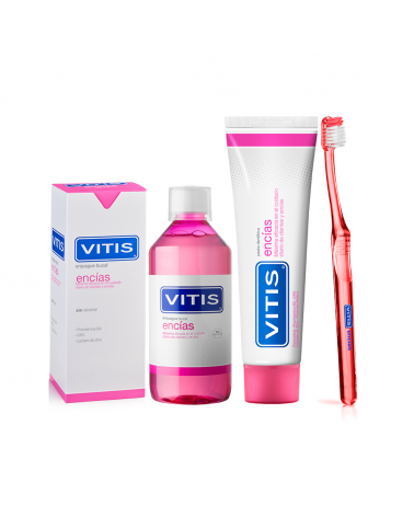Pack Encías: Pasta y Colutorio VITIS® encías + Cepillo VITIS® encías de regalo