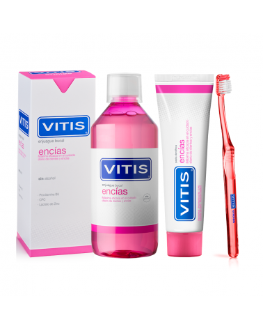Pack Encías: Pasta y Colutorio VITIS® encías + Cepillo VITIS® encías de regalo