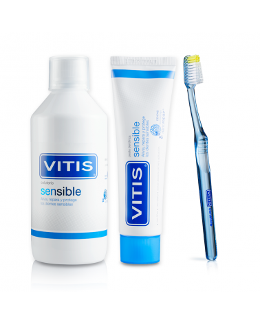 Pack VITIS sensible: Pasta y Colutorio VITIS® sensible mas cepillo sensible de regalo